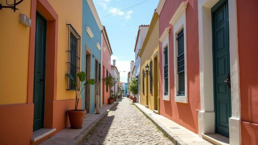 Kapea siirtomaa-ajan katu Willemstadissa Curacaolla